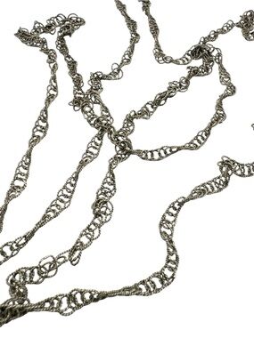 Vintage Sterling Silver Flapper Chain 74” Art Deco Sterling Silver X Long Chain